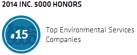 2014 Inc. 5000 Honors #15 Top Environmental Services Companies